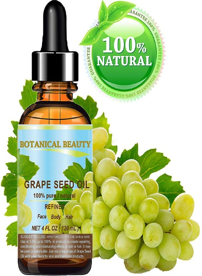 Botanical Beauty GRAPE SEED OIL 100% Pure Natural Undiluted Refined Cold Pressed Carrier Oil for Face, Skin, Body, Hair, Massage, Lip, Nails. 4 Fl. oz-120 ml. - Image 3